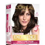 Buy L'Oreal Paris Excellence Creme Hair Color, 4 Natural Brown/Natural Dark Brown, 72ml+100g - Purplle