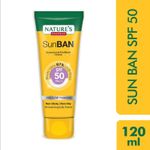 Buy Nature's Essence SunBan SPF 50 PA+++ Sunscreen & Tan Block Creme (120 ml) - Purplle