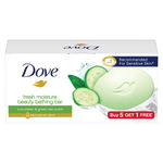 Buy Dove Fresh Moisture Beauty Bathing Bar Makes Skin Soft & Refreshed Buy 5 Get 1 (450gms) with Cucumber & Green Tea Scent - Purplle