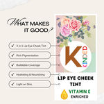 Buy KINDED Lip Eye and Cheek Tint for Women Girls Pigmented Liquid Lip Colour Lipstick Tint Eyeshadow Blush with Vitamin E Longlasting Moisturizing Nourishing (Liquid Matte Finish, Vermilion Red, 9 ml) - Purplle