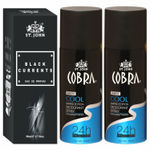 Buy St John Cobra Deodrant Cool 150 ml Pack of 2 & Black Current 50 ml Perfume Combo Gift Pack Perfume Body Spray - For Men & Women (350 ml, Pack of 3) - Purplle