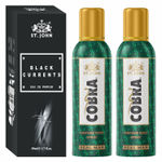 Buy St John Cobra Deodrant No Gas Real Man Pack of 2 100 ml each & Black Current 50 ml Combo Perfume Body Spray - For Men & Women (250 ml, Pack of 2) - Purplle