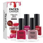 Buy FACES CANADA Ultime Pro Splash Mini Nail Enamel I FloralDream+Royal Ruby+CherryBlast+Watermelon I 20 ml - Purplle