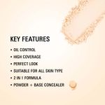 Buy Matt look Perfect look Powder 2 in 1 Formula Oil Control, Powder + Base Concealer, Face Makeup, Light (20gm) - Purplle