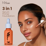 Buy NY Bae 3 IN 1 Serum Foundation - Warm Mocha 07 (30 ml) | Infused with Primer | Moisturising I Glowing Korean Skin I Celeb Glow | Dewy Makeup | Evens Skin Tone | Ultra Glow - Purplle