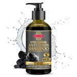 Buy Inveda Active Charcoal Anti-Toxin Shampoo for Reducing Dandruff, Brittle Hairs, Made with Reetha & Shikakai to Give Healthy and Strong Hair, 300ml - Purplle