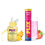 Buy PLIX Glutathione Skin Glow 15 Effervescent Tablets and Pineapple Serum Combo For Clear Skin and Even Skin Tone - Purplle