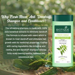 Buy Biotique Bio Fresh Neem Anti-Dandruff Shampoo & Conditioner (180 ml) pack of 3 - Purplle