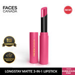 Buy FACES CANADA Long Stay 3-in-1 Matte Lipstick - Bubblegum Pink 04, 2 gm - Purplle