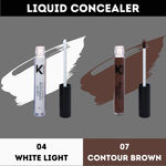 Buy KINDED Liquid Concealer Full Coverage Colour Corrector Contour Waterproof HD Pro Master Series for Dry & Oily Skin Dark Circles & Spots (Creamy Matte, White Light & Contour Brown Combo, 6 ml each) - Purplle