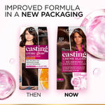 Buy L'Oreal Paris Casting Creme Gloss Hair Color With Glycolic Gloss Complex | Shade 323 - Dark Chocolate | 60ml + 40ml + 60g - Purplle