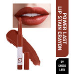 Buy Matt look Power Last Lip Stain Crayon Lipstick, Rich Colour, Non Transfer, Mask Proof & Luxurious Creamy Matte, Choco Lava (1.3g) - Purplle