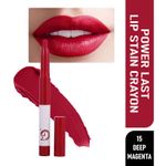 Buy Matt look Power Last Lip Stain Crayon Lipstick, Rich Colour, Non Transfer, Mask Proof & Luxurious Creamy Matte, Deep Magenta (1.3g) - Purplle