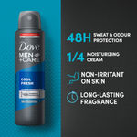 Buy Dove Men+Care Cool Fresh Dry Spray Antiperspirant Deodorant (150 ml) - Purplle