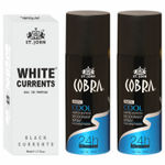 Buy St John Cobra Deodrant Cool 150 ml Pack of 2 & Cobra Black Current 50 ml Perfume Combo Gift Pack Perfume Body Spray - For Men & Women (350 ml, Pack of 3) - Purplle