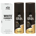 Buy St John Cobra Deodrant Live 150 ml Pack of 2 & Cobra Black Current 50 ml Perfume Combo Gift Pack Perfume Body Spray - For Men & Women (350 ml, Pack of 3) - Purplle