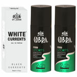 Buy St John Cobra Deodrant Sports 150 ml Pack of 2 & Cobra Black Current 50 ml Perfume Combo Gift Pack Perfume Body Spray - For Men & Women (350 ml, Pack of 3) - Purplle