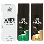 Buy St John Cobra Deodrant Live & Sports 150 ml each & White Current 50 ml Perfume Combo Pack Perfume Body Spray - For Men & Women (350 ml, Pack of 3) - Purplle