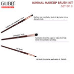 Buy GUBB Minimal Makeup Brush Kit Set Of 3 (Lip Brush, Eyeshadow Brush & Eyeliner Brush) - Purplle