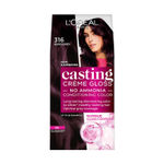 Buy L'Oreal Paris Casting Creme Gloss Hair Color With Glycolic Gloss Complex | Shade 316 - Burgundy | 60ml + 40ml + 60g - Purplle
