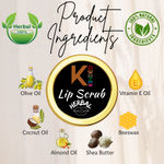 Buy KINDED Lip Sugar Scrub Herbal Natural Essential Oils Exfoliating Balm Polish Scrubber for Men Women Smoked Dry Dark Chapped Lips to Lighten Pigmentation Dead Skin Tan Removal (10 gm, Strawberry) - Purplle
