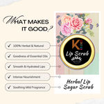 Buy KINDED Lip Sugar Scrub Herbal Natural Essential Oils Exfoliating Balm Polish Scrubber for Men Women Smoked Dry Dark Chapped Lips to Lighten Pigmentation Dead Skin Tan Removal (10 gm, Strawberry) - Purplle