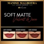 Buy Manish Malhotra Beauty By MyGlamm Soft Matte Lipstick-Velvet Wine (4 g) - Purplle