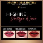 Buy Manish Malhotra Beauty By MyGlamm Hi-Shine Lipstick-Vintage Wine-4gm - Purplle
