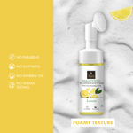 Buy Good Vibes Lemon Brightening Foaming Face Wash With Deep Cleansing Brush | Hydrating, Sebum Control | No Parabens, No Sulphates, No Mineral Oil, No Animal Testing (150ml) - Purplle