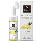 Buy Good Vibes Lemon Brightening Foaming Face Wash With Deep Cleansing Brush | Hydrating, Sebum Control | No Parabens, No Sulphates, No Mineral Oil, No Animal Testing (150ml) - Purplle