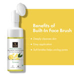 Buy Good Vibes Lemon Brightening Foaming Face Wash With Deep Cleansing Brush | Hydrating, Sebum Control | No Parabens, No Sulphates, No Mineral Oil, No Animal Testing (150ml) - Purplle