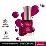 Buy FACES CANADA Ultime Pro Splash Luxe Nail Enamel - Ruby Rush (L18), 12ml | Glossy Finish | Quick Drying | Long Lasting | High Shine | Chip Defiant | Even-Finish | Vegan | Non-Toxic | Ethanol-Free - Purplle
