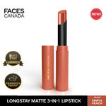 Buy FACES CANADA Long Stay 3-in-1 Matte Lipstick - Sinful Peach 05, 2 gm - Purplle