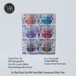 Buy Veoni Belle HD Holographic Bridal Glitter eyeshadow set, superfine for eyes & nails Shade - Bridal Glitter Set OF 6 - Purplle