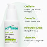 Buy mCaffeine Green Tea day cream SPF 30 with hyaluronic acid - Purplle