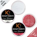 Buy KINDED Loose Shimmer Makeup Foil Pigments Glitter Eyeshadow for Women Smokey Eyes Face Brow Bones Body Highlighter Metallic Beauty Shiny Dust Powder Pearls (Combo 3gm each, White Pearl & Carrot Red) - Purplle