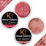 Buy KINDED Loose Shimmer Makeup Foil Pigments Glitter Eyeshadow for Women Smokey Eyes Face Brow Bones Body Highlighter Metallic Beauty Shiny Dust Powder Pearls (Combo 3gm each, Carrot Red & Rose Gold) - Purplle