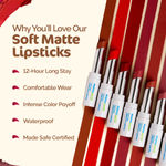Buy Mamaearth Soft Matte Long Stay Lipsticks with Jojoba Oil & Vitamin E for 12 Hour - Petal Pink -3.5g - Purplle