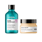 Buy L'Oreal Professionnel Scalp Advanced Anti-Discomfort Dermo-Regulator Shampoo + Combo of Serie Expert Absolut Repair Mask (300 ml + 250 gm) - Purplle