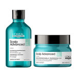 Buy L'Oreal Professionnel Scalp Advanced Anti-Oiliness Dermo-Purifier Shampoo + Scalp Advanced Anti-Oiliness 2-In-1 Deep Purifier Clay(300ml+250gms) - Purplle
