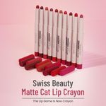 Buy Swiss Beauty Non-Transfer Matte Cat Lip Crayon | Water-Resistant | Long-Lasting 8 Hours Stay | Retractable Lip Crayon |Lighweight|Shade 04 Berry Crimson 1.5 gm - Purplle