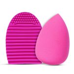 Buy MATRA Silicone Makeup Brush Cleaner & Beauty Sponge Makeup Blender Puff - Makeup Brush Cleaning Brush Egg, Foundation Sponge for flawless Make-up Powder Puff - Purplle