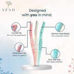 Buy Azah Feather Touch Face & Eyebrow Razor for Women | Scratch Free Facial Hair Removal | For Soft Hair | Shape Eyebrows, Upper Lips,Bikini line, Side Burns, Peach fuzz| Pack of 3 - Purplle