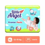 Buy Little Angel Premier Pants Baby Diapers, Extra Large (XL) Size, 20 Count, Cottony Soft Material, Breathable, Extra Dry Core, Stretchable Sides, Pack of 1, 12-15 kgs - Purplle