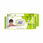 Buy Little Angel Super Soft Cleansing Baby Wipes Lid Pack, 144 Count, Enriched with Aloe vera & Vitamin E, pH balanced, Dermatologically Tested & Alcohol-free, Pack of 2,72 count/pack - Purplle