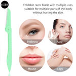 Buy MeSkin Foldable Face Razor for Women Painfree Facial & Upper Lips Hair Removal, Eyebrow Shaper & Dermaplaning Tool – 3 Pieces - Purplle