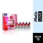 Buy Blue Heaven Matte Love Long Lasting Hydrating Mini Lipsticks- Pack of 10, 13gm - Purplle