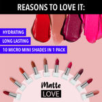 Buy Blue Heaven Matte Love Long Lasting Hydrating Mini Lipsticks- Pack of 10, 13gm - Purplle