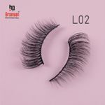 Buy Eyelash set 3D false long and natural eye makeup 10 pairs No. L02 - Purplle