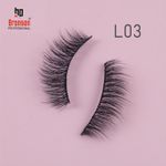 Buy Bronson Professional Eyelash set 3D false long and natural eye makeup 10 pairs No. 03 - Purplle